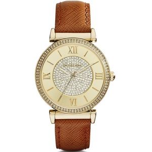 Michael Kors Champagne Crystal Pave Dial Watch